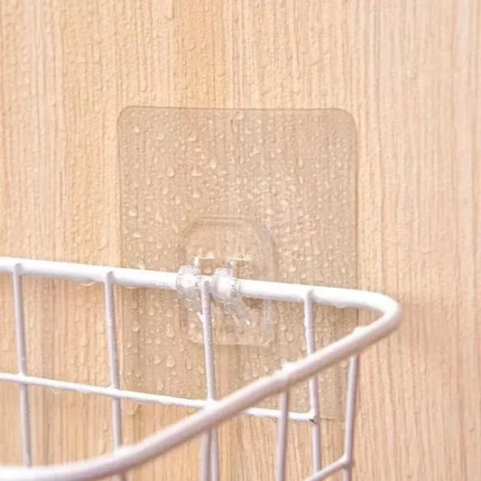 Estante adhesivo de pared con ganchos – Organizador de almacenamiento impermeable de fuerte adhesión para baño y cocina