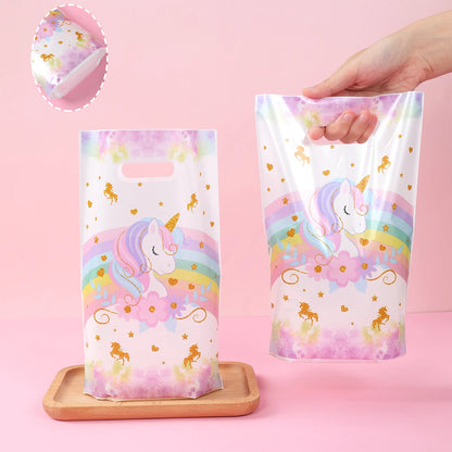 10/25/50 unidades Bolsas de Regalo de Unicornio para Dulces – Lindas Bolsas de Mano para Recuerdos de Fiesta, Decoraciones de Cumpleaños, Baby Showers, Regalos para Niños y Artículos de Celebración