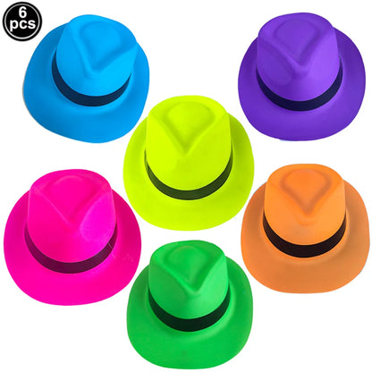 Neon UV Reactive Party Hats – Fluorescent Formal Hats for Glow Parties, Festivals & Events