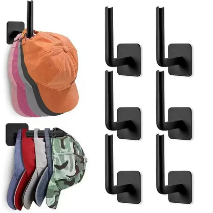 Baseball Cap Holder Wall Mount No-Drill Adhesive Hat Rack Organizer & Display for Caps