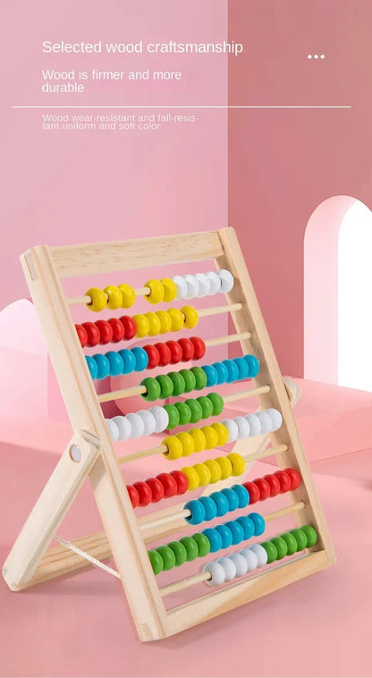 Classic Wooden Counting Toy – 100 Beads Montessori Abacus, Preschool Math Learning Toy, Number Arithmetic Practice Board, Early Education Gift for Toddlers