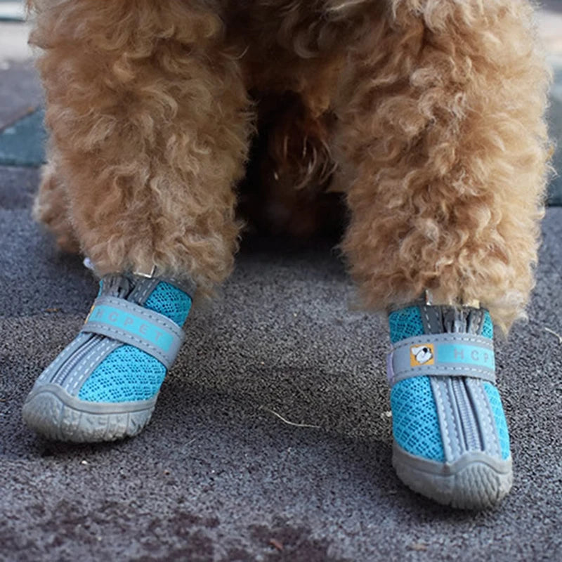 Bottes pour chien à semelles antidérapantes – Chaussures de protection des pattes chaudes et respirantes pour la marche et la randonnée en extérieur