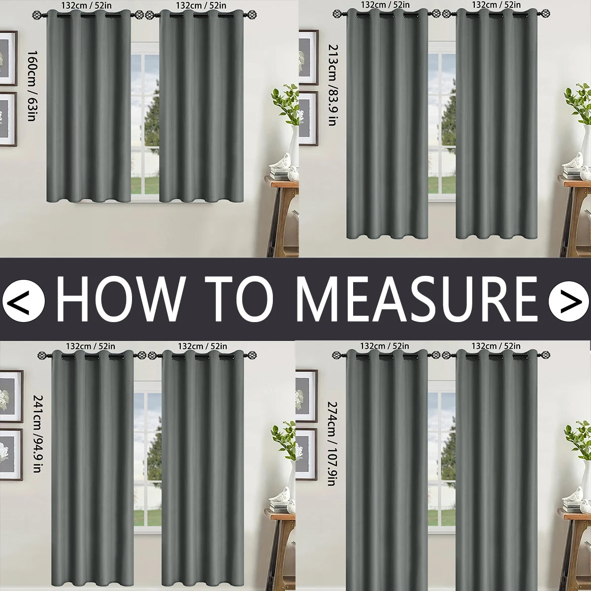Paquete de 2 cortinas 100% opacas – Paneles de ventana térmicos con forro opaco