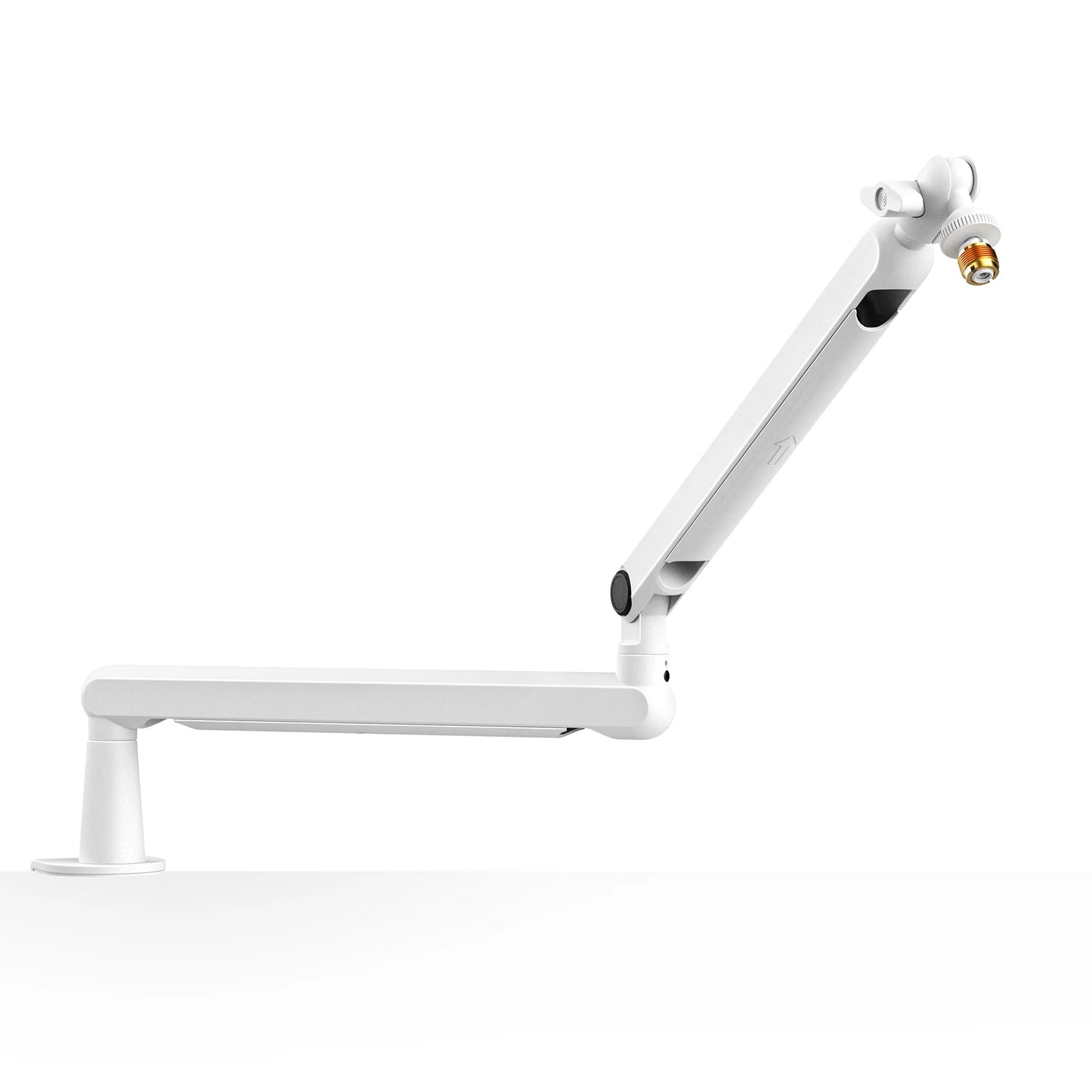 FIFINE BM88W Low-Profile Microphone Boom Arm – Adjustable Desk Mount Mic Arm with Built-In Cable Management for Streaming, Gaming & Podcasting (White)