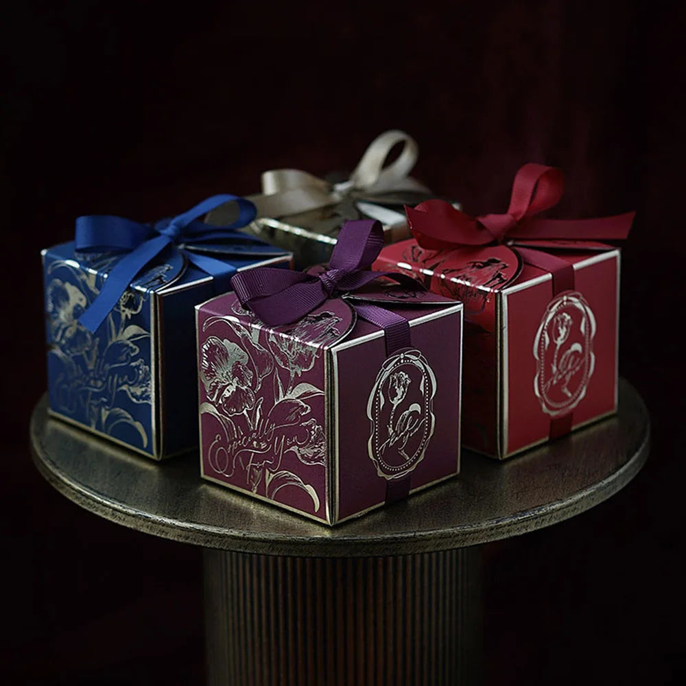 10/20/50/100PCS French Luxury Gold Candy Gift Boxes – Champagne Wedding Favor Boxes for Candy, Treats, Gifts & Elegant Party Packaging