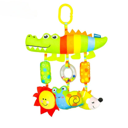 Peluche de actividades "Bebé Arcoíris" – Juguete sensorial colgante para cochecito para 0-12 meses, juguete móvil para asiento de coche y cuna, juguete de viaje suave y educativo para el desarrollo y juego del recién nacido.