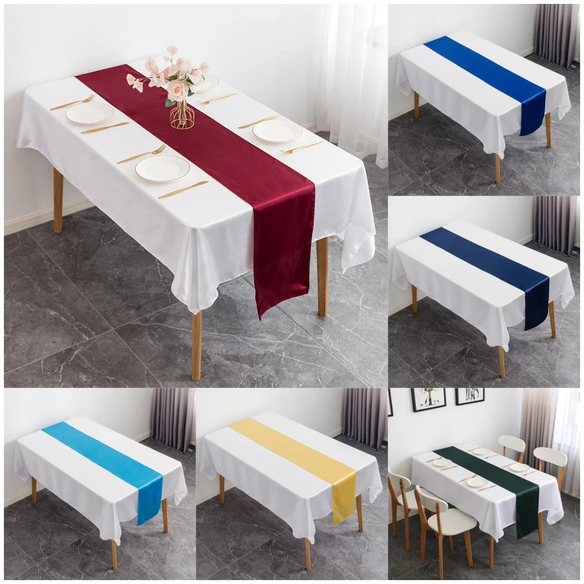 Luxury Satin Table Runner – Modern Elegant Pattern Table Decoration for Wedding, Birthday Party, Hotel, Banquet & Events