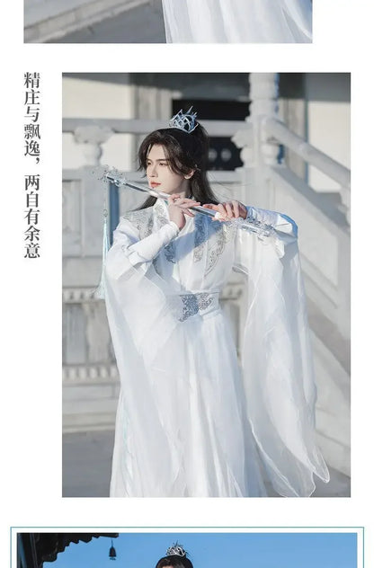 2HA Chu Wanning Cosplay Costume – White Ancient Hanfu Dress Inspired by Mo Ran & Chu Wanning (The Husky and His White Cat Shizun) Chinese Drama Outfit for Halloween, Convention & Roleplay