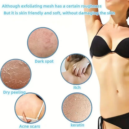 Esponja Exfoliante Africana para Baño – Toalla de Malla de Doble Cara para Ducha, Esponja Larga para Lavar el Cuerpo para Limpieza Profunda, Exfoliación Suave de la Piel y Fregado de Espalda, Accesorio de Baño