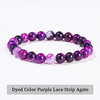 Pulsera de Cuentas de Piedra Natural – Pulsera de Gemas de Amatista, Ojo de Tigre, Cuarzo Cristal y Ágata para Mujeres y Hombres, Regalo de Joyería de Energía Reiki