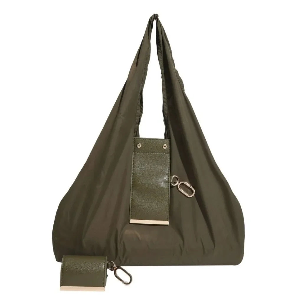 Reusable Mini Keychain Tote Bag – Lightweight Foldable Large-Capacity Shopping Bag, Expandable Eco-Friendly Reusable Carry Bag