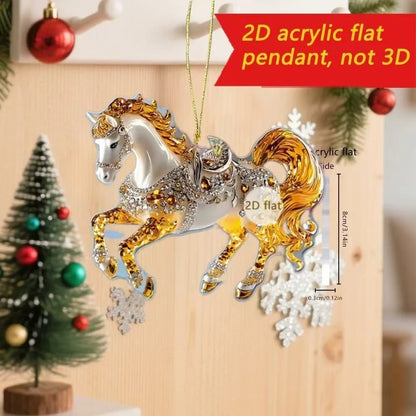 Cute Cat 2D Acrylic Christmas Pendant – Flat Hanging Ornament for Xmas Tree, Holiday Party & Festive Home Decor