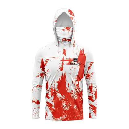 MALFC Men's Hooded Fishing Shirt – Long Sleeve UV Protection Performance Fishing Apparel for Outdoor Adventures