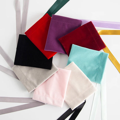 10 Bolsas de Terciopelo con Cordón – Bolsitas de Regalo con Cinta 10x12cm para Empaque de Joyas, Recuerdos de Boda, Almacenamiento de Viaje y Dulces