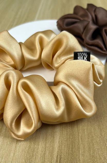 Goma para el pelo 100% seda Mulberry – 19 Momme, elástico grande para mujeres y niñas | Accesorio de lujo de seda para coleta