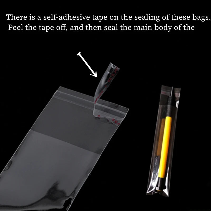 OPP Self-Sealing Transparent Bags – Clear Cellophane Packaging Pouches with Adhesive Closure for Jewelry, Candy, Cookies & Gift Packaging