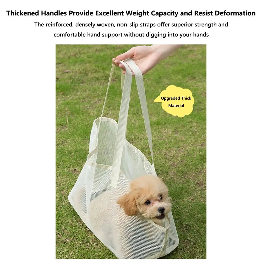 Portable Mesh Pet Carrier Bag Breathable Foldable Shoulder Crossbody Tote for Cats & Small Dogs Summer Travel