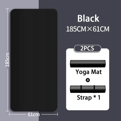 Colchoneta de Yoga NBR de 8MM – Colchoneta de Ejercicio Gruesa Antideslizante para Principiantes, Yoga en Casa, Baile, Entrenamientos de Fitness y Equipos de Entrenamiento de Suelo