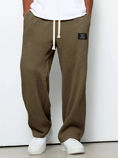 Men's 2026 Casual Straight-Leg Sweatpants – Wide-Leg Elastic Waist Sportswear Trousers for Spring & Autumn, Relaxed Everyday Pants