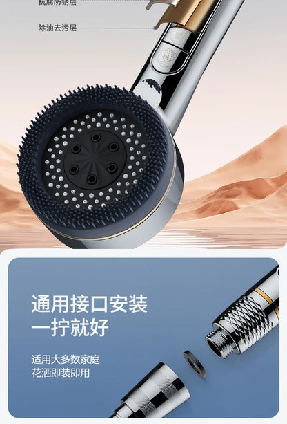 Cabezal de ducha filtrado Supercharged – Pulverizador de ducha ajustable de 4 modos de ahorro de agua, cabezal de ducha de baño de alta presión con filtro de sellado de agua y ajustes de pulverización multifuncionales