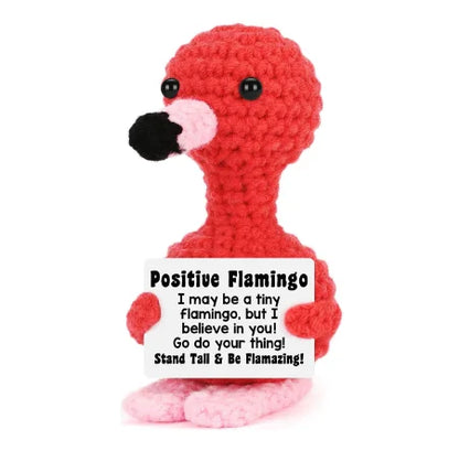Poupée câlin pomme de terre à énergie positive – Mini ami de poche tricoté en laine, fait à la main, avec carte, cadeau de Noël amusant et décoration de chambre