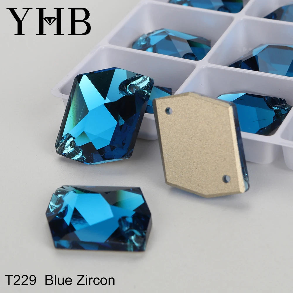Strass à coudre YHB Cosmic AB Moonlight – Pierres plates en cristal de verre pour la décoration de vêtements et de sacs