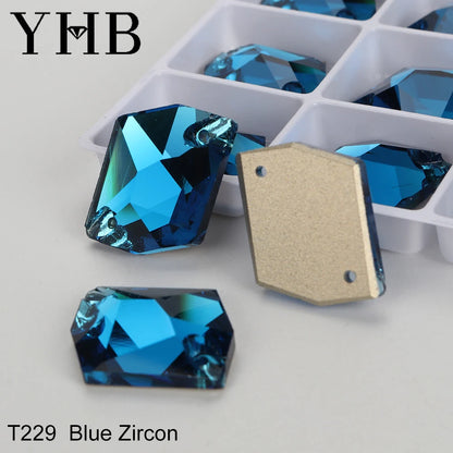 Strass à coudre YHB Cosmic AB Moonlight – Pierres plates en cristal de verre pour la décoration de vêtements et de sacs