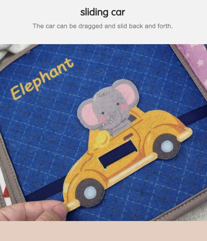 Libro Montessori de tela con animales de granja – Libro de actividades de fieltro para el aprendizaje preescolar, juguete para habilidades motoras finas para niños pequeños, libro interactivo de cuentos de educación temprana para niños