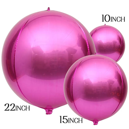 Globos metálicos redondos de aluminio 4D – Decoraciones para fiestas de cumpleaños, bodas y revelaciones de género en oro rosa y plata
