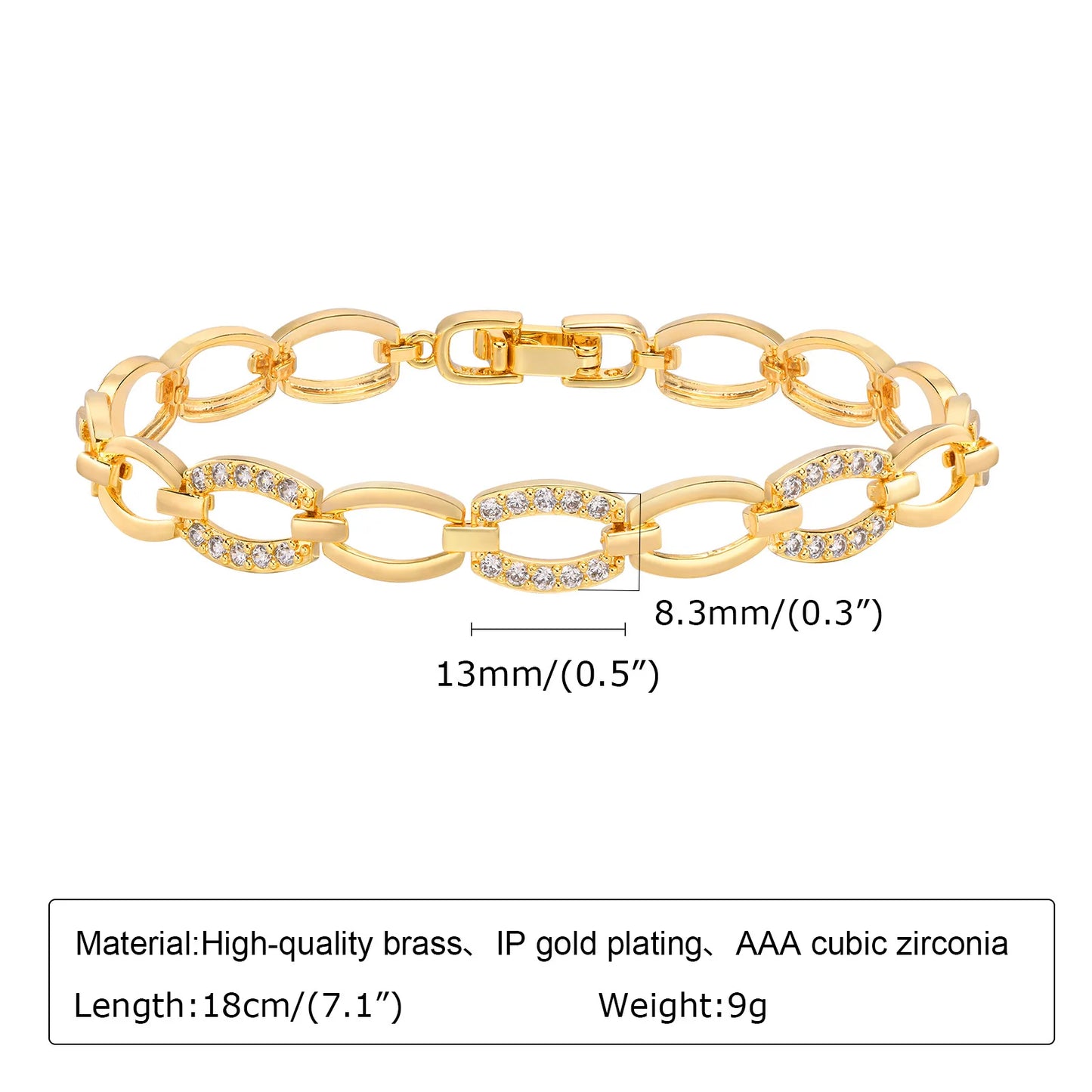 18K Gold Plated Stainless Steel Paperclip Chain Bracelet – Adjustable Twist Link Chunky Stackable Bracelet for Women