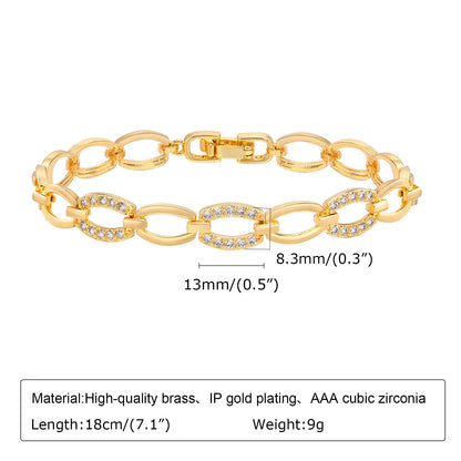 18K Gold Plated Stainless Steel Paperclip Chain Bracelet – Adjustable Twist Link Chunky Stackable Bracelet for Women