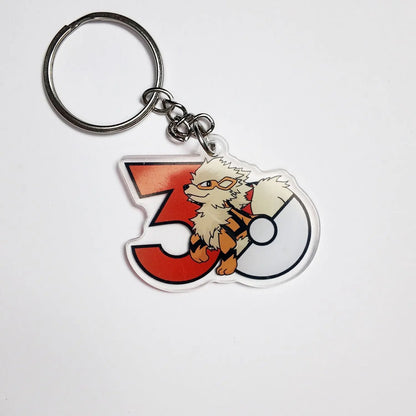 Pokémon 30th Anniversary Acrylic Keychain – Captain Pikachu, Eevee & Eeveelutions (50 Styles)
