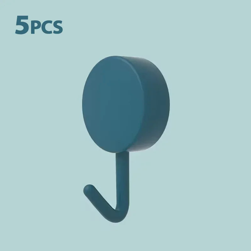 Ganchos de pared autoadhesivos de 5/10 piezas – Ganchos fuertes sin taladro para baño, cocina, puerta, almacenamiento de ropa y toallas