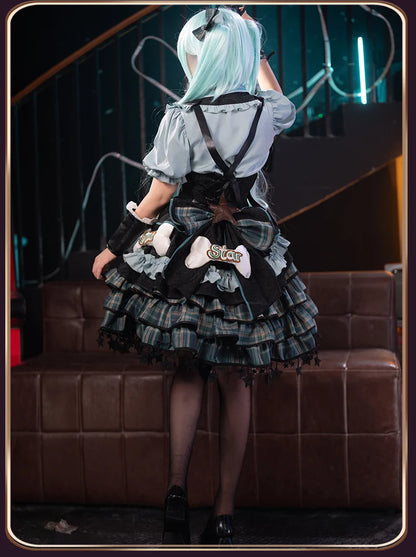 Virtual Singer Miku Cosplay Dress – Kawaii Lolita Performance Outfit (Female Halloween Complete Costume Set)