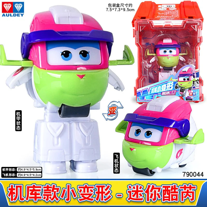 Super Wings Mini Transforming Plane Robot Toy – Anime-Style Deformation Action Figure, Transformable Aircraft Toy for Kids & Christmas Gifts