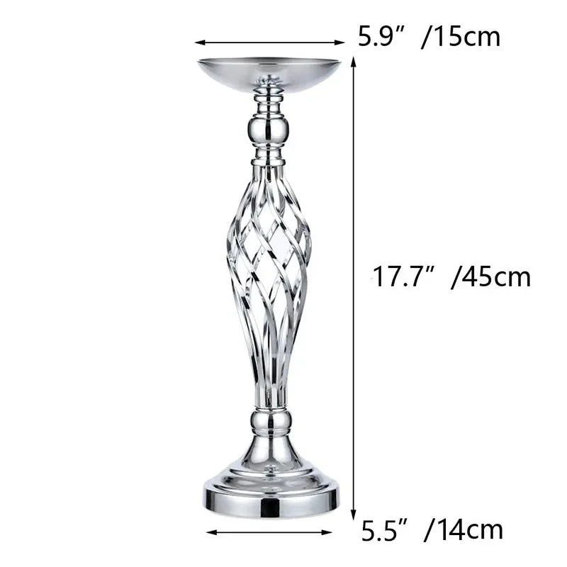Gold Iron Candle Holder Vase – Twisted Path Table Centerpiece for Wedding Flowers, Home Decor, Wedding Props & Table Arrangements