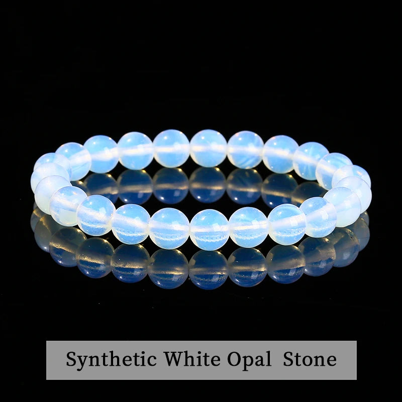 Natural Stone Beaded Bracelet – Obsidian, Fluorite, Quartz & Jasper Crystal Stretch Bracelet for Men & Women | Yoga Healing Jewelry