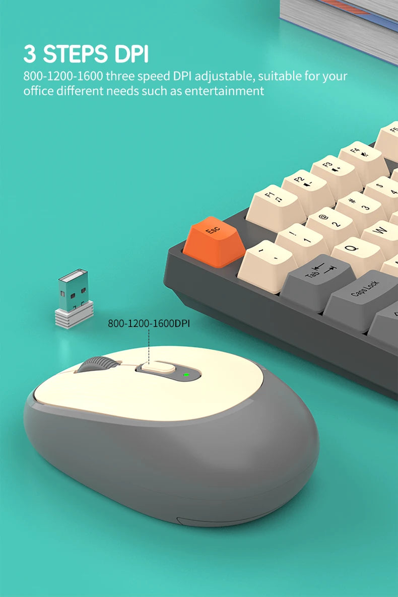 Combinación de teclado y ratón inalámbricos para juegos Shipadoo - Teclado y ratón recargables de 2.4GHz para PC, portátil y oficina