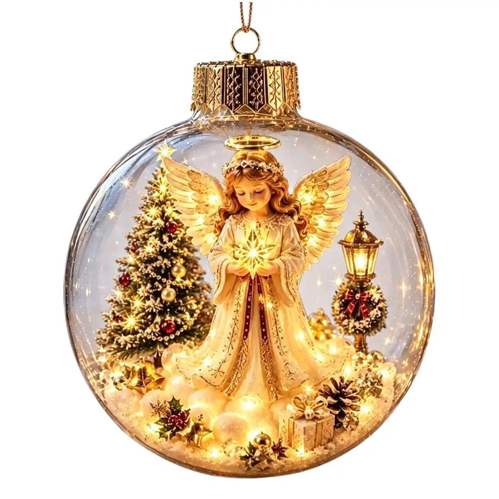 2026 Luminous Christmas Story Crystal Ball – Santa Claus, Snowman & Elk DIY Decoration with Gold Powder for Xmas Home & Party Decor
