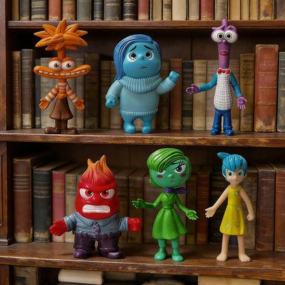 6PCS Inside Out Riley Emotional Friends PVC Action Figures – Cartoon Anime Model Figurines for Kids, Toy Collection, Room Decoration & Gifts