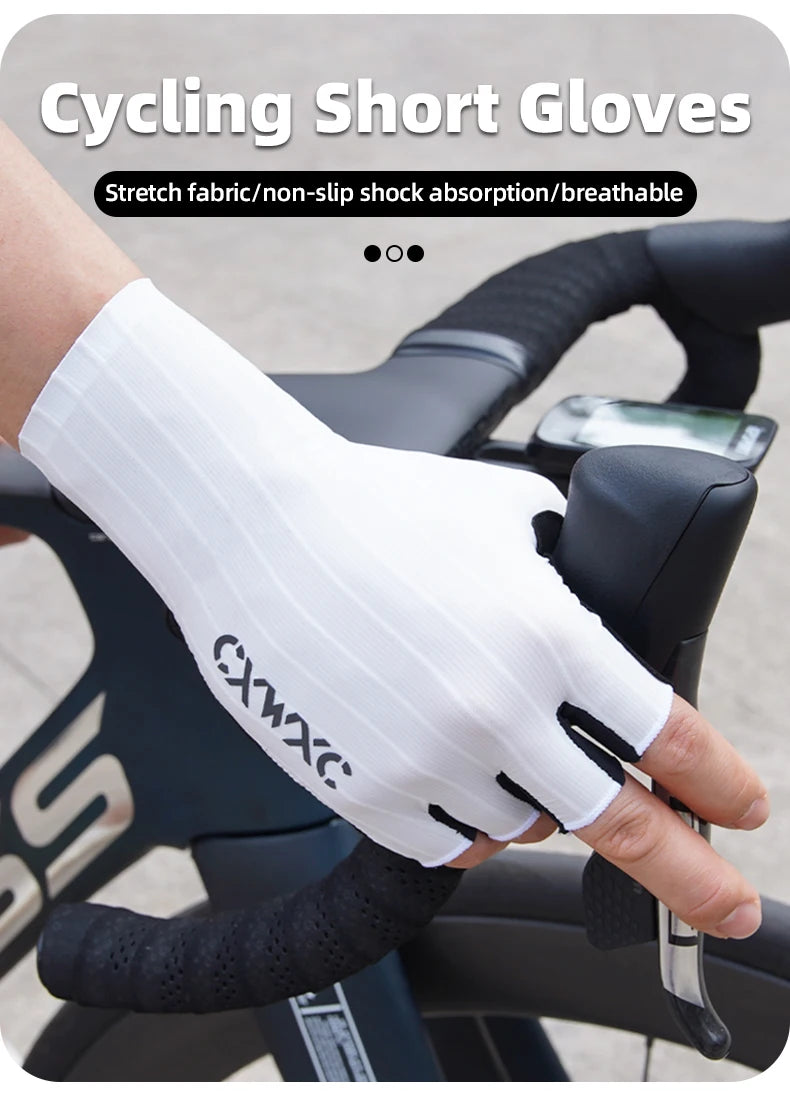 Guantes de Ciclismo sin Dedos CXWXC – Transpirables y Antideslizantes para Hombre y Mujer con Soporte Extendido de Muñeca para Fitness, Entrenamiento y Deportes al Aire Libre