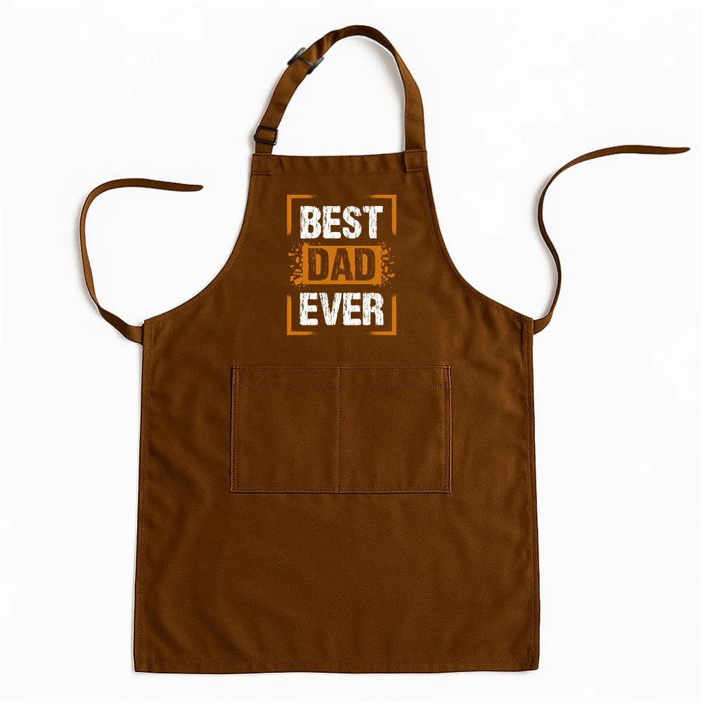 Best Dad Ever Apron – Father’s Day Cooking Gift for Daddy with Pockets, Kitchen Chef Apron AP-002