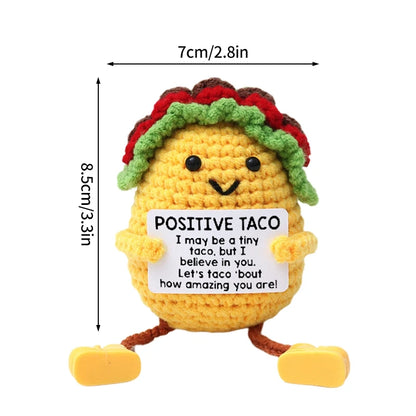Poupée Pomme de Terre Énergétique Positive au Crochet – Figurine Mignonne en Tricot à Serrer, Artisanat Animalier Kawaii Fait Main au Crochet & Cadeau de Noël