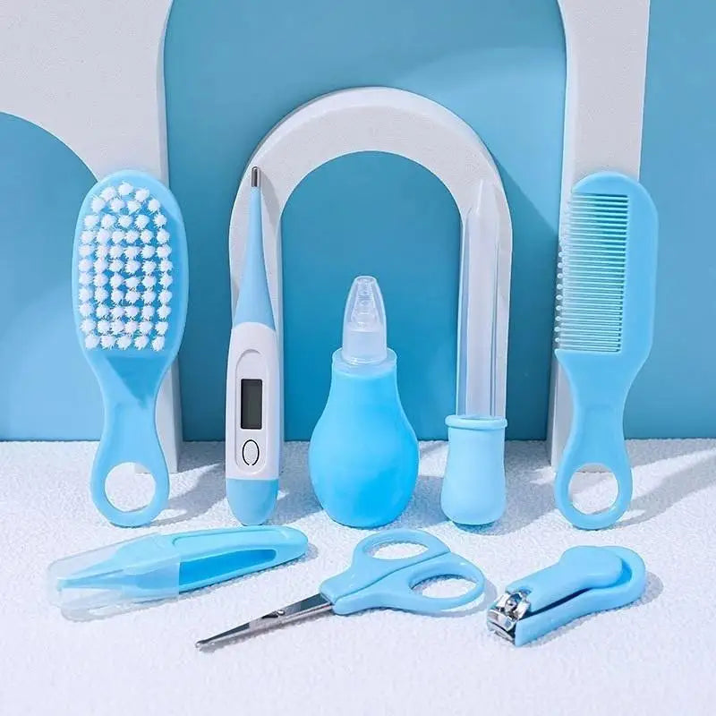 6/10PCS Baby Healthcare & Grooming Kit Newborn Essentials with Nail Clipper, Hair Brush, Toothbrush & Teether