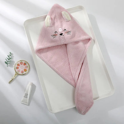 Cute Microfiber Hair Towel Wrap – Quick-Dry Strong Absorbent Head Towel for Girls & Women, Hair Drying Towel GFMJ03