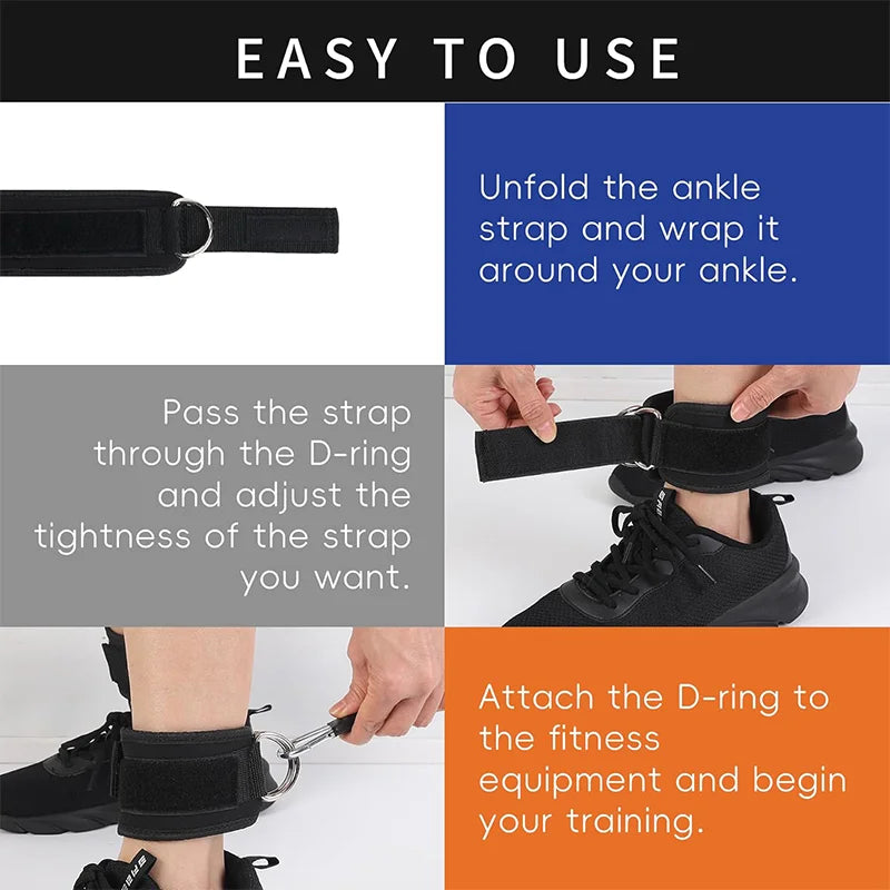 Juego de bandas de resistencia con tobilleras – Bandas elásticas de fitness con accesorios de tobillo para gimnasio, yoga, entrenamiento de fuerza y ejercicio en casa
