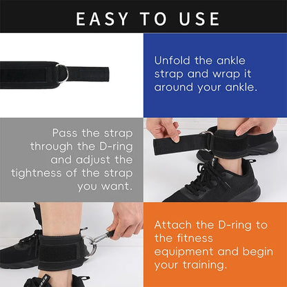 Juego de bandas de resistencia con tobilleras – Bandas elásticas de fitness con accesorios de tobillo para gimnasio, yoga, entrenamiento de fuerza y ejercicio en casa