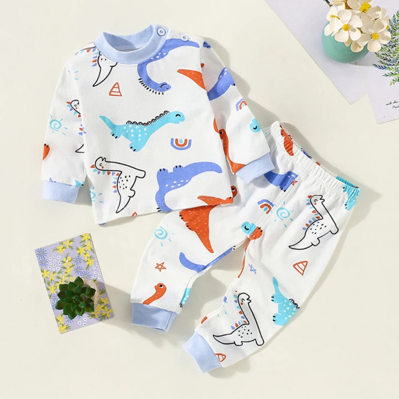 Little Maven Kids' Cotton Clothing Set – Boys & Girls Christmas T-Shirt Top & Pants Outfit for Autumn & Winter, 2-Piece Children's Clothes