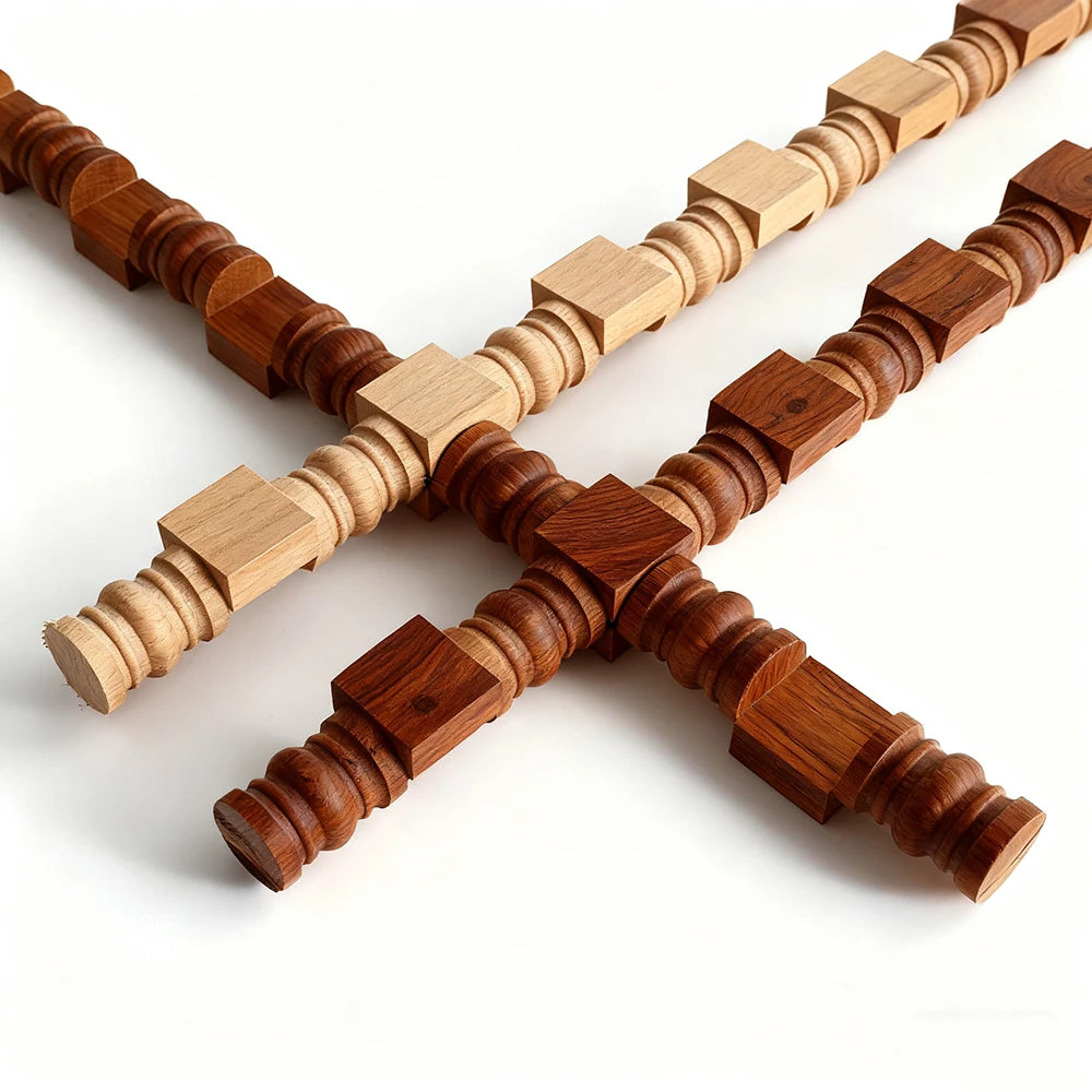 Appliques décoratives en bois moulé – Boiseries murales sculptées pour meubles, armoires, coins et décoration intérieure