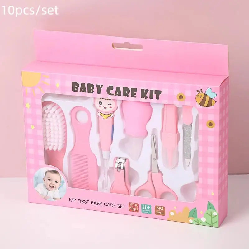 6/10PCS Baby Healthcare & Grooming Kit Newborn Essentials with Nail Clipper, Hair Brush, Toothbrush & Teether